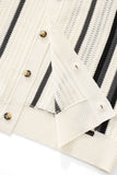 Riviera Stripe Mesh Knit SS Shirt IVORY