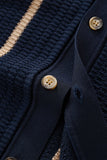 Riviera Stripe Mesh Knit SS Shirt NAVY