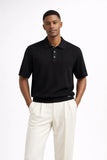 Milano Texture Knit Polo BLACK