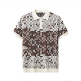 Pixel Fade Knit Polo WHITE
