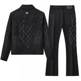 Regalia Medallion Print Denim SET - BLACK