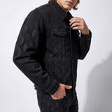 Regalia Medallion Print Denim SET - BLACK