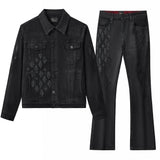 Regalia Medallion Print Denim SET - BLACK