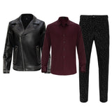 Rock Rebellion JKT + No Regrets + Redefined Radiance pant BLACK/BURGUNDY/BLACK