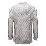Elegant Blazer with Sparkling Embellishments WHITE/GOLD