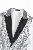 Regal Cascades Embellished Velvet Blazer WHITE/BLACK