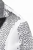 Regal Cascades Embellished Velvet Blazer WHITE/BLACK