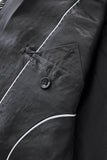Regal Cascades Embellished Velvet Blazer BLACK/BLACK