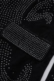 Regal Cascades Embellished Velvet Blazer BLACK/BLACK