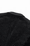Regal Cascades Embellished Velvet Blazer BLACK/BLACK