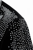 Regal Cascades Embellished Velvet Blazer BLACK/SILVER