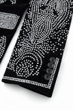 Regal Cascades Embellished Velvet Blazer BLACK/SILVER