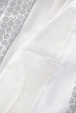 Radiant Hex Crystal Blazer WHITE/SILVER