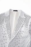 Radiant Hex Crystal Blazer WHITE/SILVER