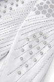 Radiant Hex Crystal Blazer WHITE/SILVER