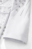 Radiant Hex Crystal Blazer WHITE/SILVER