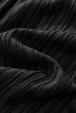 Crinkle Texture Shirt & Pant Set BLACK