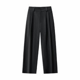 Crinkle Texture Shirt & Pant Set BLACK