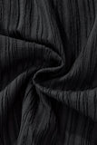 Crinkle Texture Shirt & Pant Set BLACK