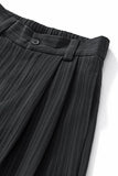 Crinkle Texture Shirt & Pant Set BLACK