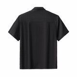 Loft Set – Textured Short Sleeve Shirt & Pant BLACK