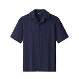 Loft Set – Textured Short Sleeve Shirt & Pant NAVY