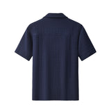 Loft Set – Textured Short Sleeve Shirt & Pant NAVY