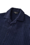Loft Set – Textured Short Sleeve Shirt & Pant NAVY