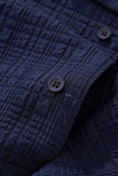 Loft Set – Textured Short Sleeve Shirt & Pant NAVY