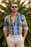 Stripe Floral Long Sleeve Shirt
