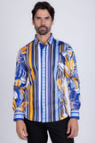 Stripe Floral Long Sleeve Shirt
