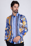 Stripe Floral Long Sleeve Shirt