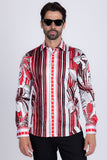 Stripe Floral Long Sleeve Shirt