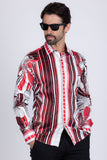 Stripe Floral Long Sleeve Shirt