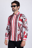 Stripe Floral Long Sleeve Shirt