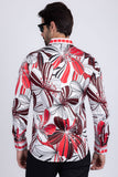 Stripe Floral Long Sleeve Shirt