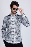 Paisley Rhinestone Long Sleeve Shirt