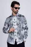 Paisley Rhinestone Long Sleeve Shirt