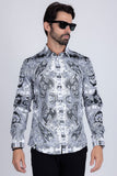 Paisley Rhinestone Long Sleeve Shirt