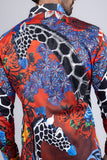 Giraffe Rose Rhinestone Long Sleeve Shirt