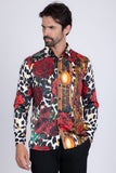 Roses And Thorns Rhinestone Long Sleeve Shirt