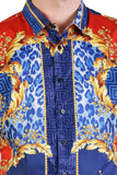 Leopard Baroque Rhinestone Short Sleeve Shirt