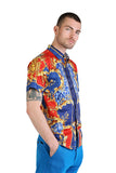 Leopard Baroque Rhinestone Short Sleeve Shirt