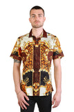 Leopard Baroque Rhinestone Short Sleeve Shirt