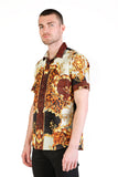 Leopard Baroque Rhinestone Short Sleeve Shirt