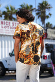 Leopard Baroque Rhinestone Short Sleeve Shirt