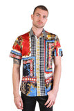 HOUNDSTOOTH Rhinestone Short Sleeve Shirt
