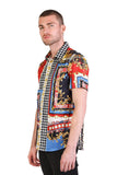 HOUNDSTOOTH Rhinestone Short Sleeve Shirt