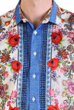 Paisley Garden Rhinestone Short Sleeve Shirt