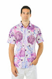 Paisley Floral Rhinestone Short Sleeve Shirt